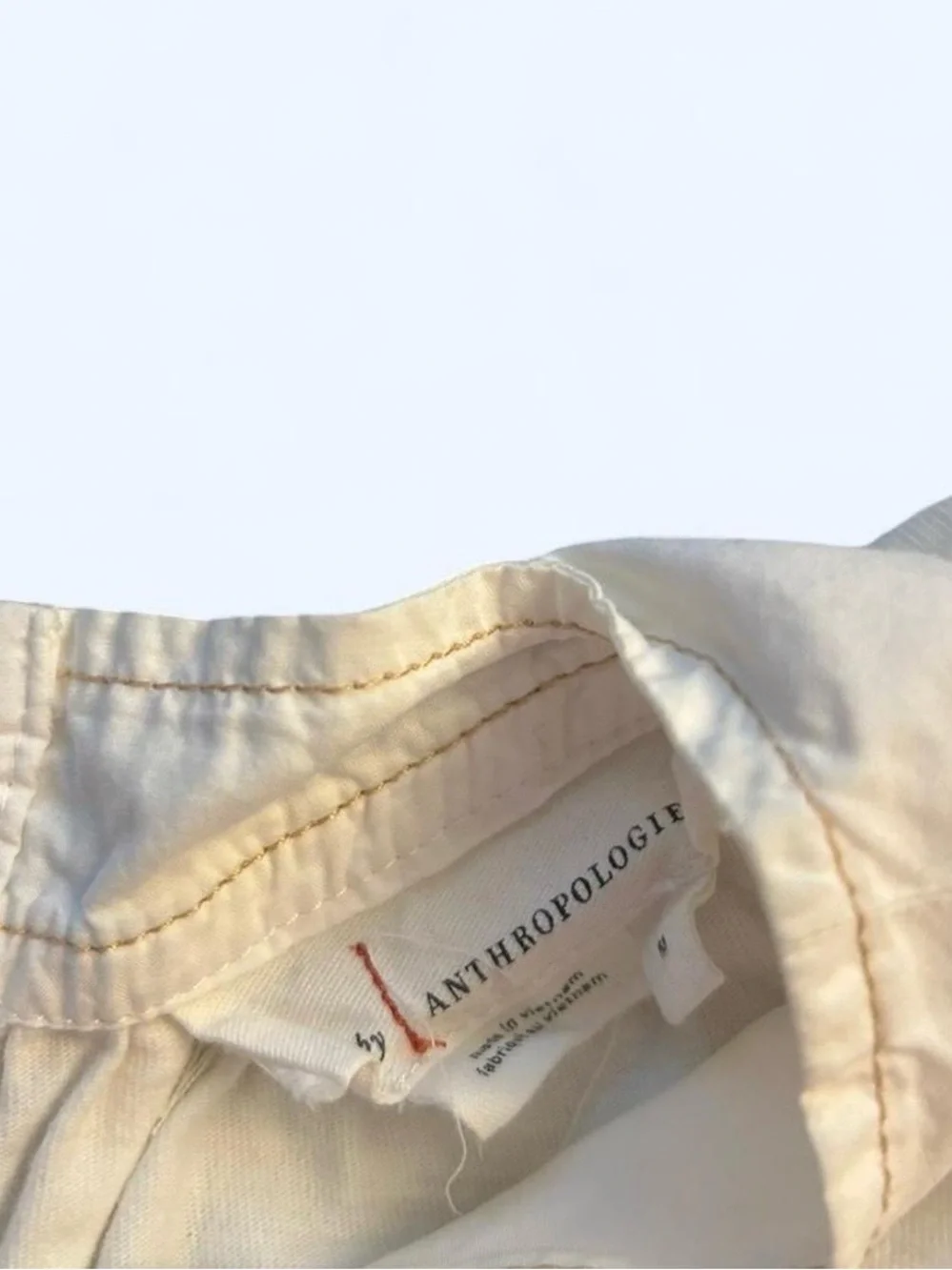 Anthropologie Cream Puff Sleeve Top